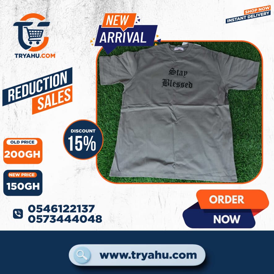 Heavy 100% Cotton T-Shirts for Men | Soft, Durable & Stylish | Tryahu Ghana